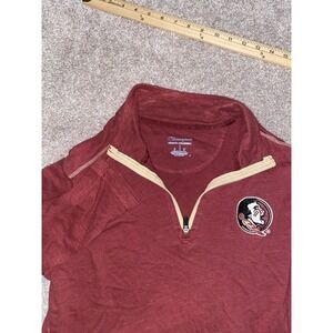Champion Florida‎ State Seminoles 1/4 Zip Sweater Mens L Red Football Gym Cotton